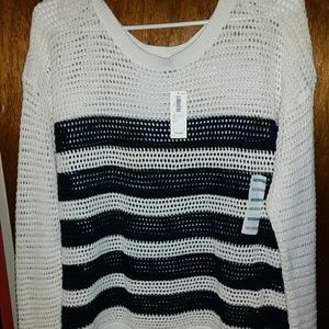 White and Navy sweater